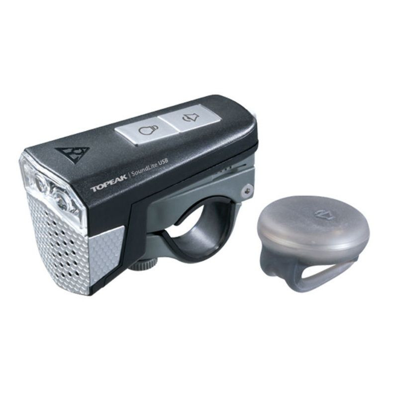 Topeak - Sound-lite USB W/wireless Sound Controller Front Head Light Black - Bicycle Light